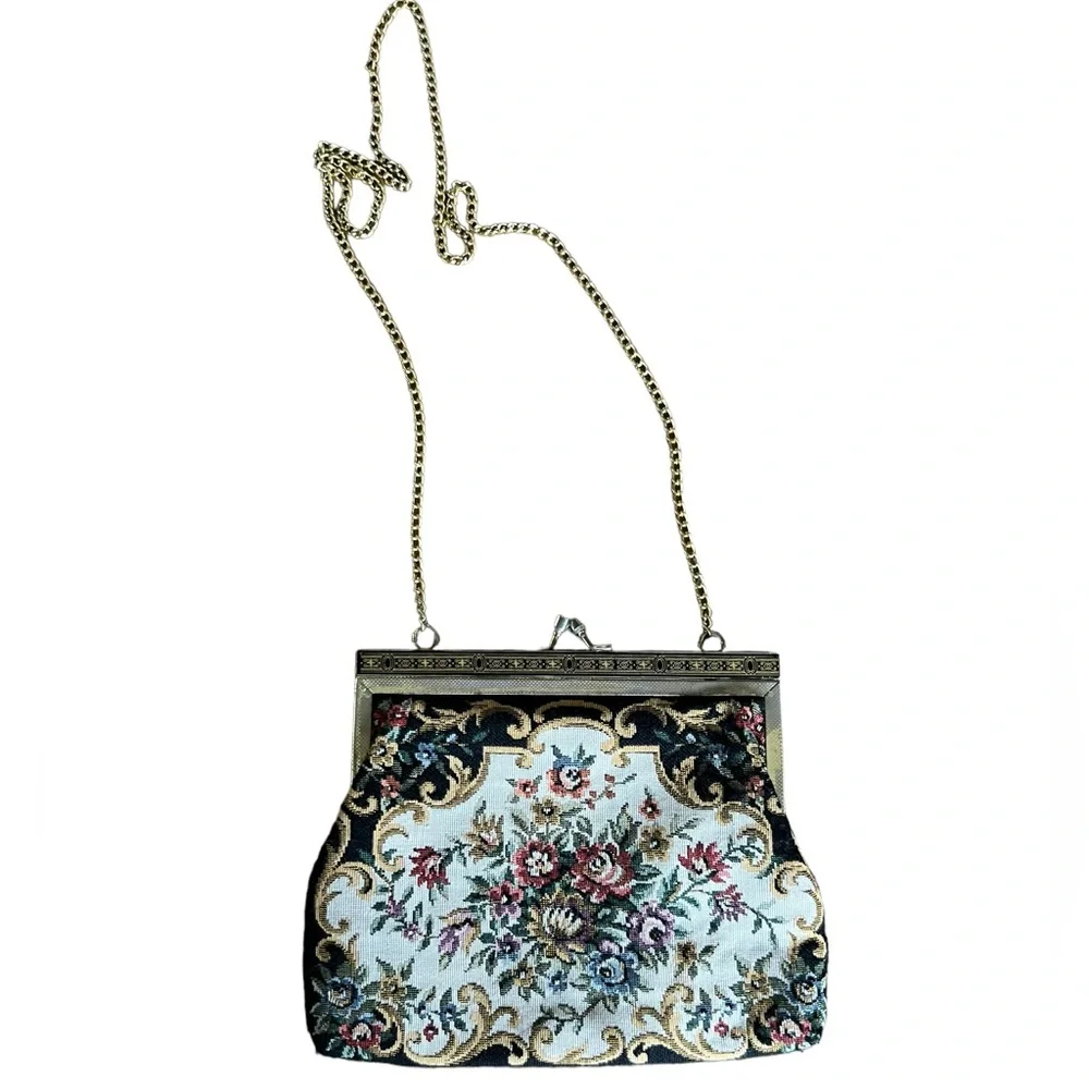 Floral Tapestry Purse Vintage - Picture 1 of 7